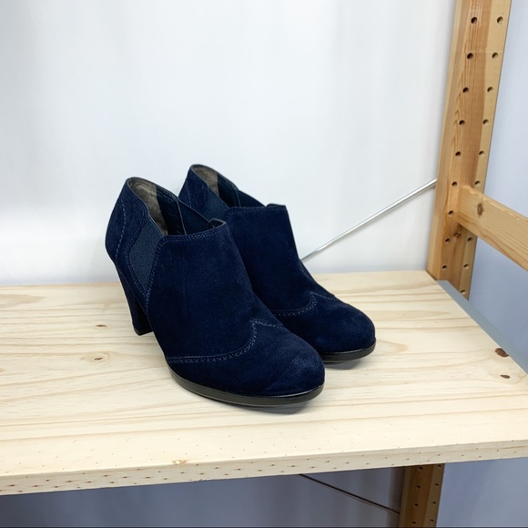 Paul Green Munchen Navy Suede Heels - Picture 2 of 9